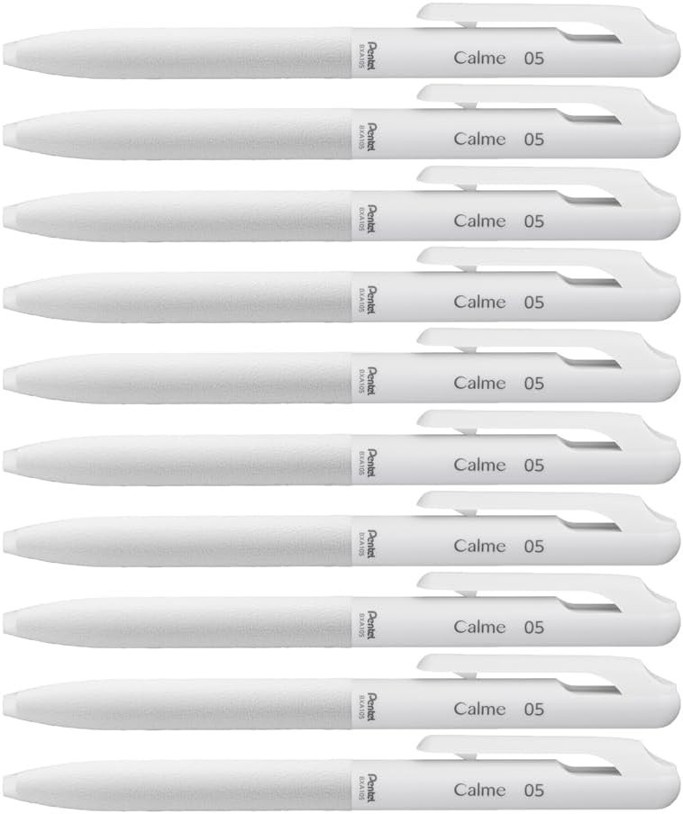 Oil Based Ballpoint Pen, Grayish & White, 0.5mm Tip, 10 Pack