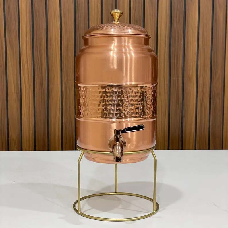 10 Liter Pure Copper Water Dispenser. Premium and Sturdy. Metal Flow Tap