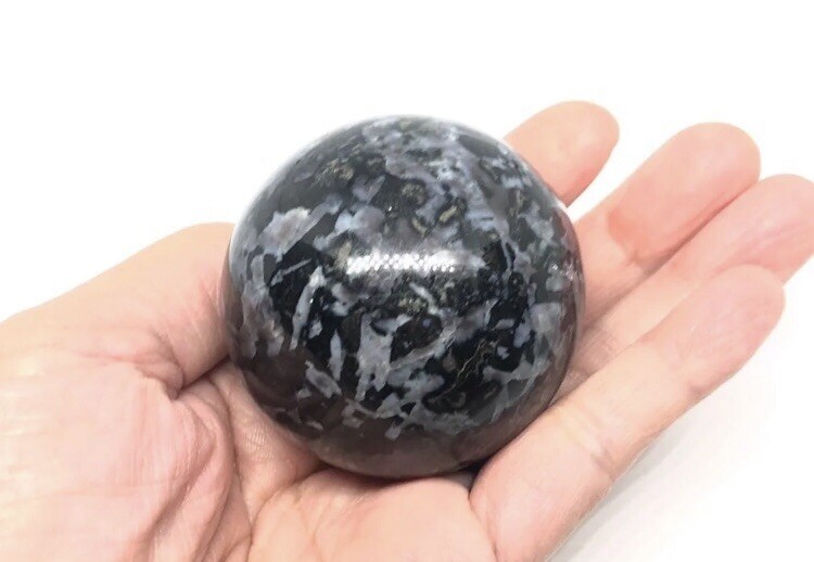 Indigo Gabbro (Mystic Merlinite) Sphere From Madagascar 215g 50mm 2in