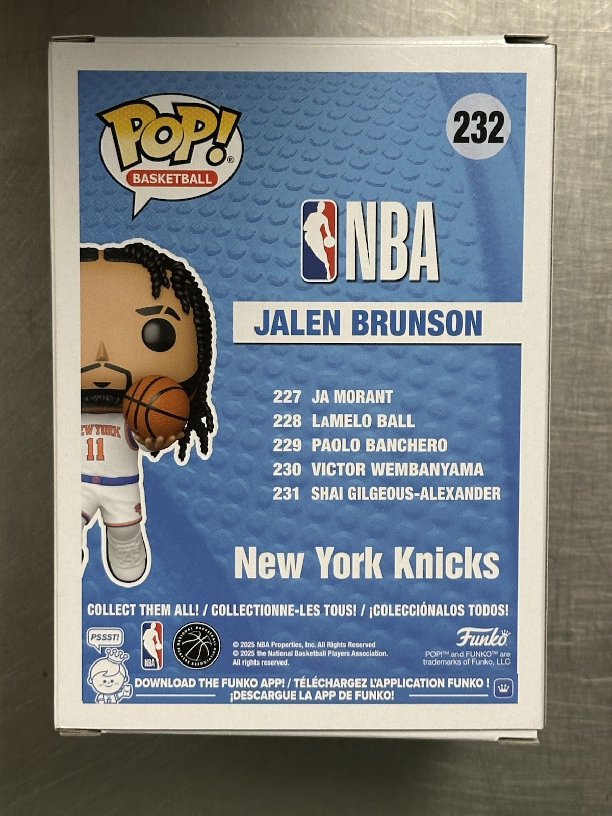 Funko Pop NBA Jalen Brunson #232 NY Knicks White Association Edition Jersey