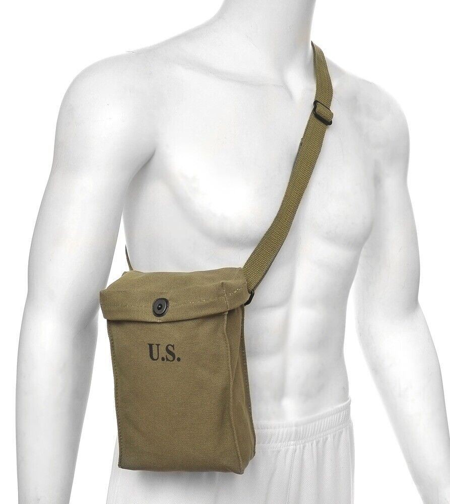 US WW2 .45 STICK MAGAZINE POUCH MARKED JT&L 1944