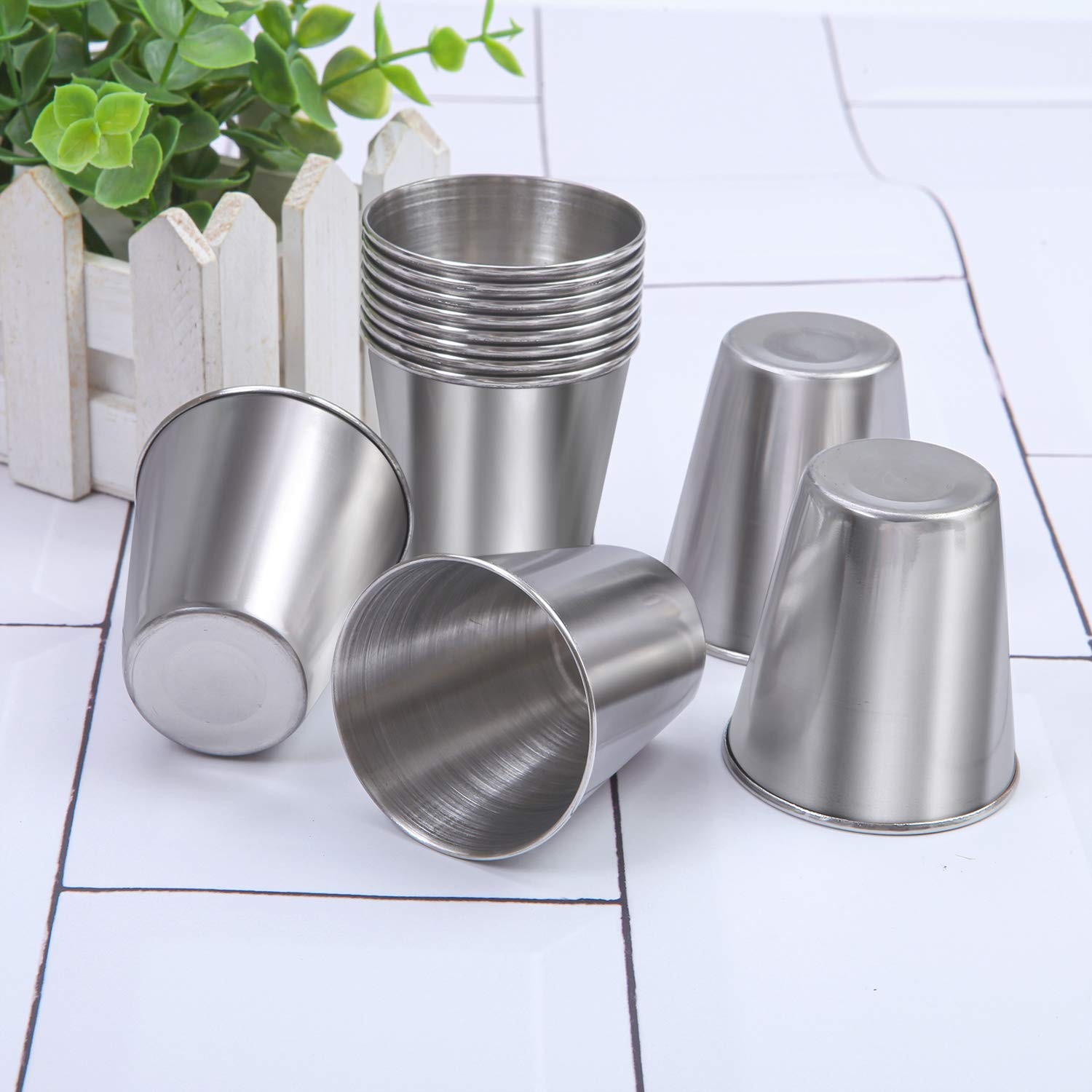 12 Pieces Stainless Steel Shot Cups Stainless Steel Shot Glass Drinking Tumbl…
