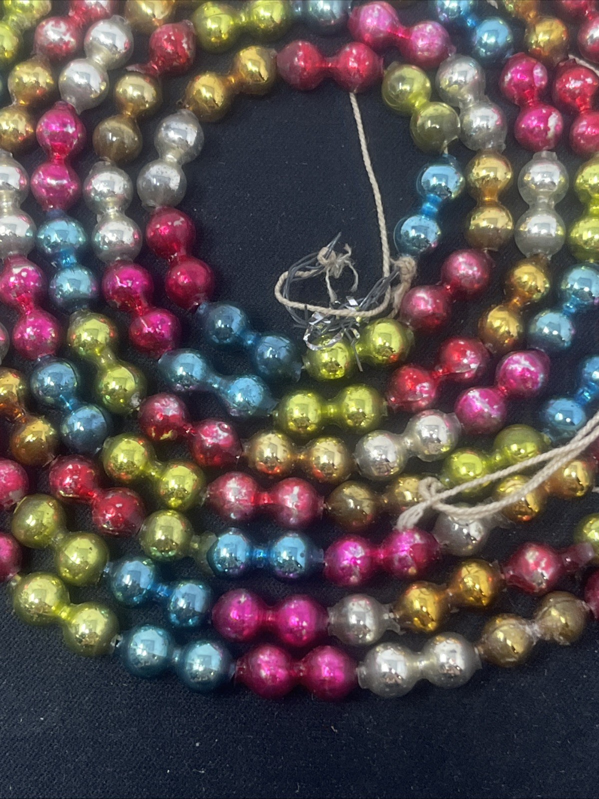 Vintage – Mercury Glass – Diameter 1/4” – Multi-Color – Garland – 70”