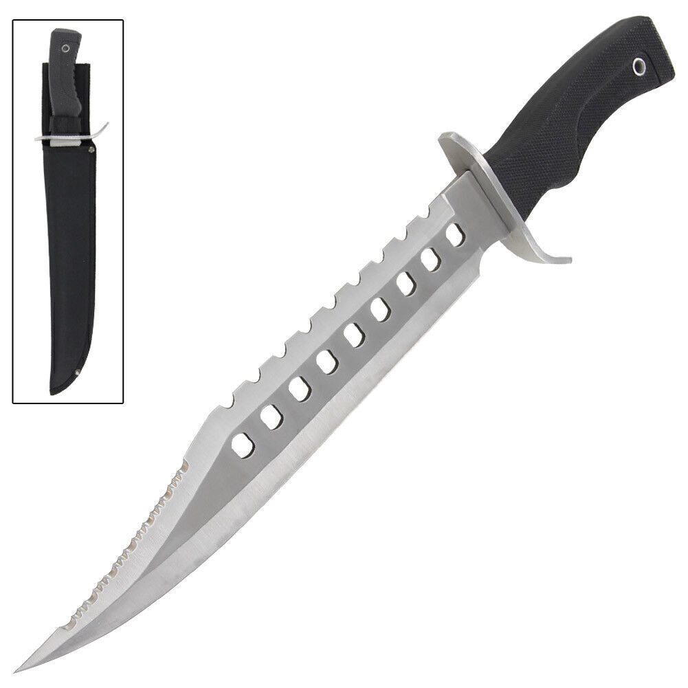 Outdoor Survivors Bowie Sawback Military Wilderness Camping Knife 17′ +Sheath
