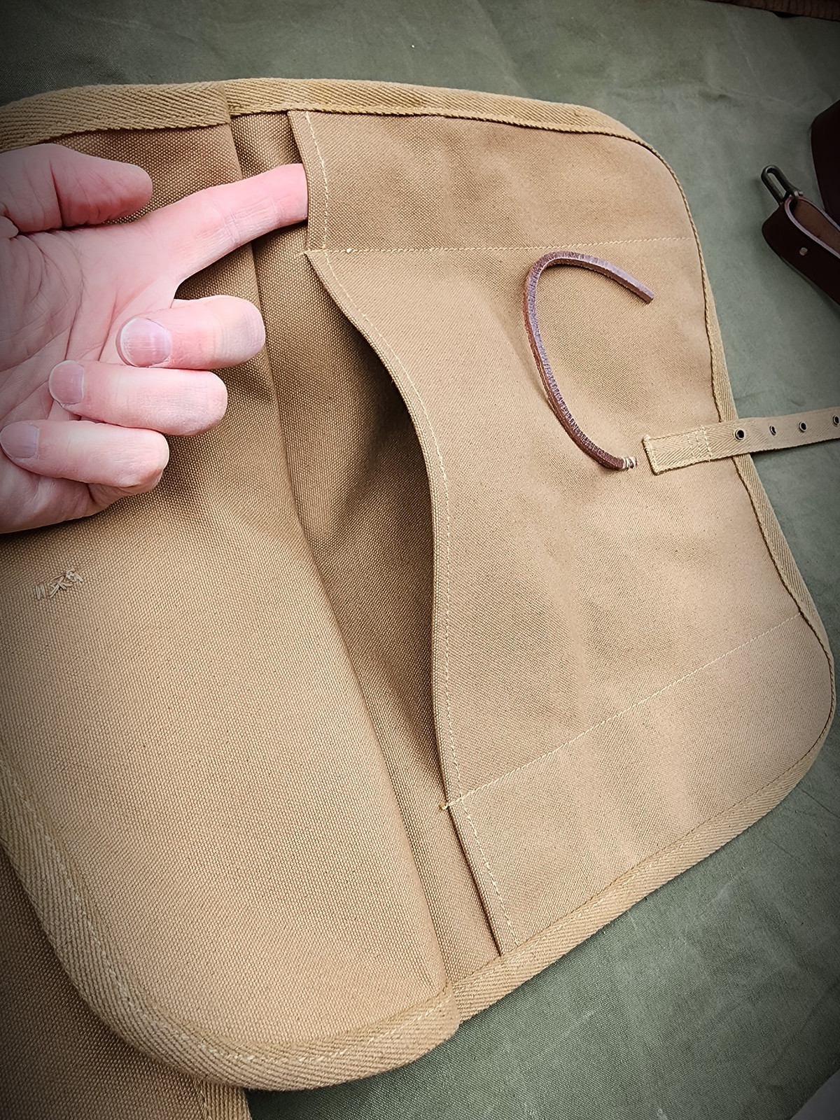 U.S. Spanish American War M1878 Haversack with Leather Shoulder Strap Ration Bag