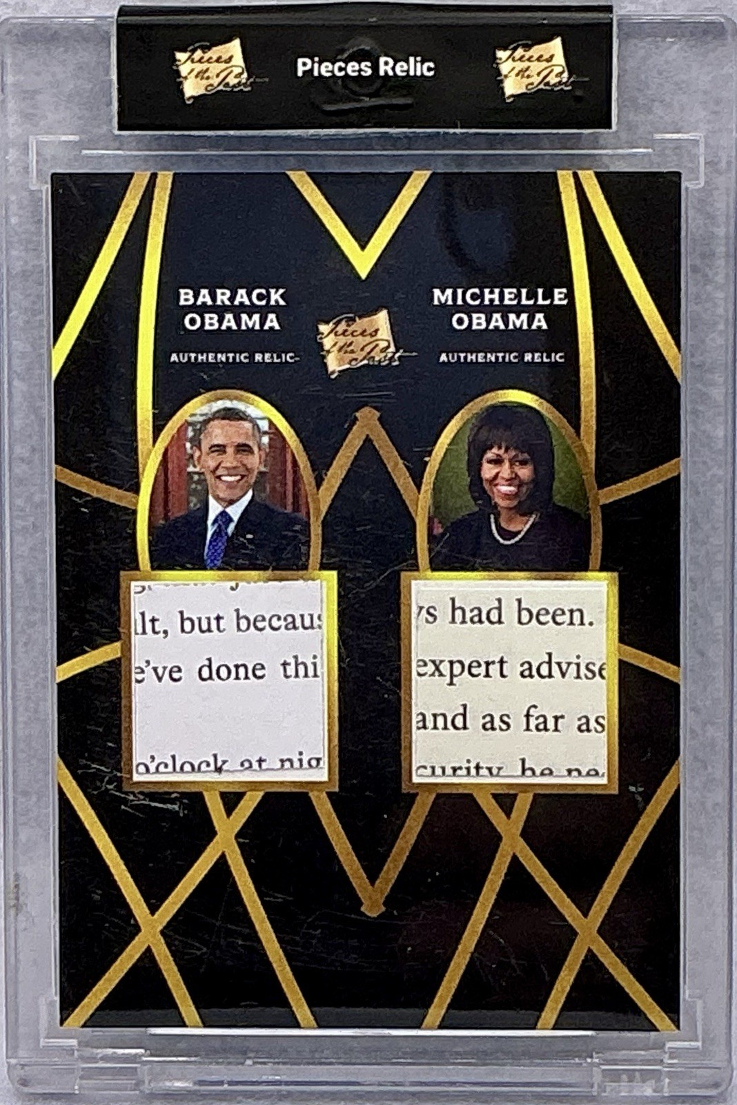 2020 The Bar Pieces Of The Past Barack / Michelle Obama Dual Document Relics