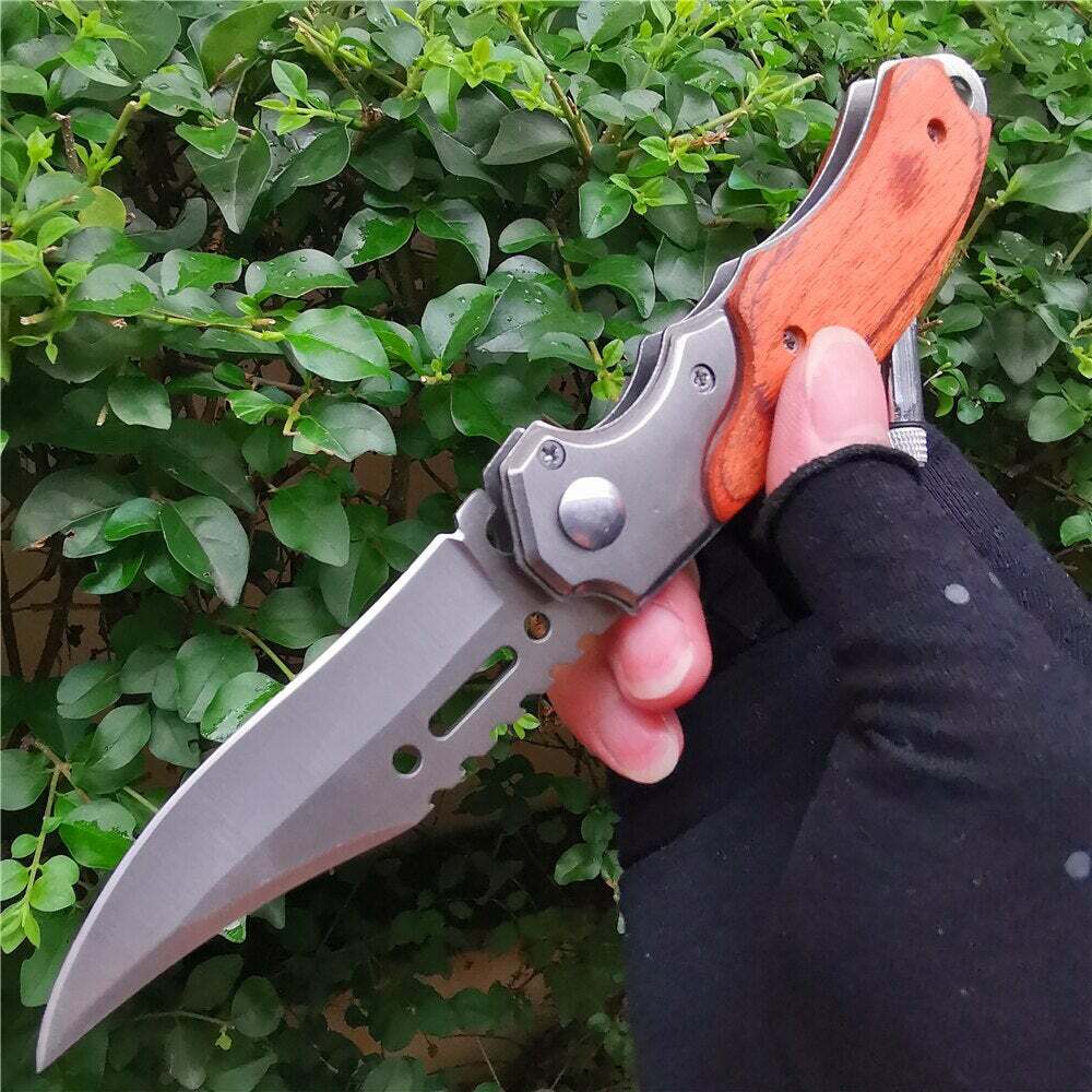 Spring Assisted Fixed Blades Survival Knife Camping Hunting Cutting Fitness