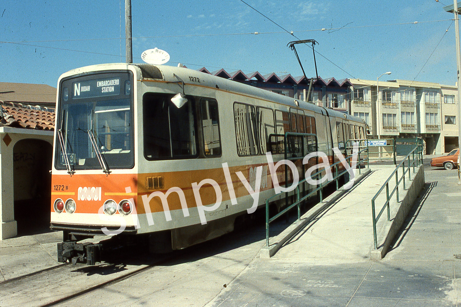 5 Photo Slides San Francisco Muni LRV 1272, „N“ Judah, Interior, CA 1985