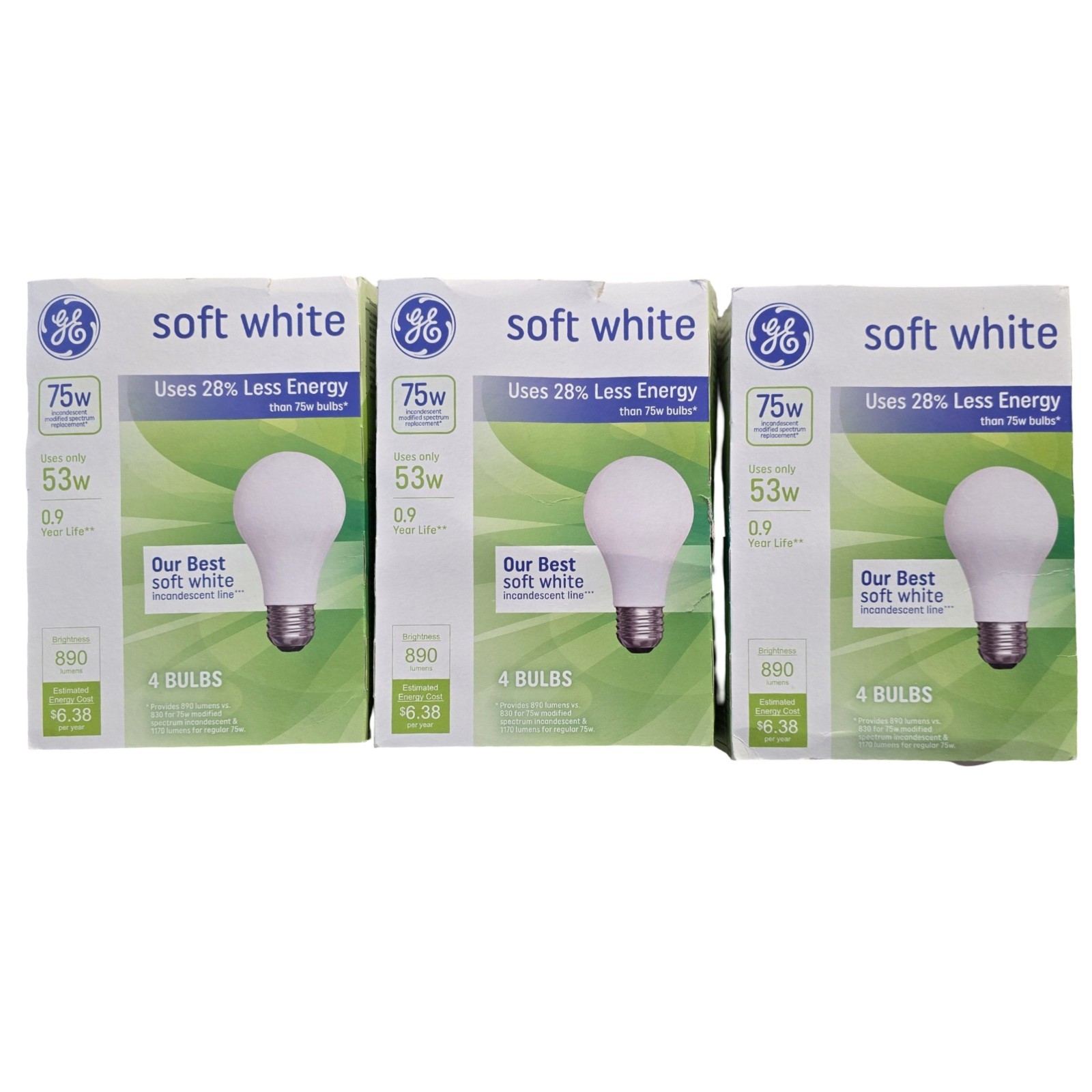 GE 75 Watt Soft White Incandescent Light Bulb Lot Of 11 Uses 53 Watt 850 Lumens