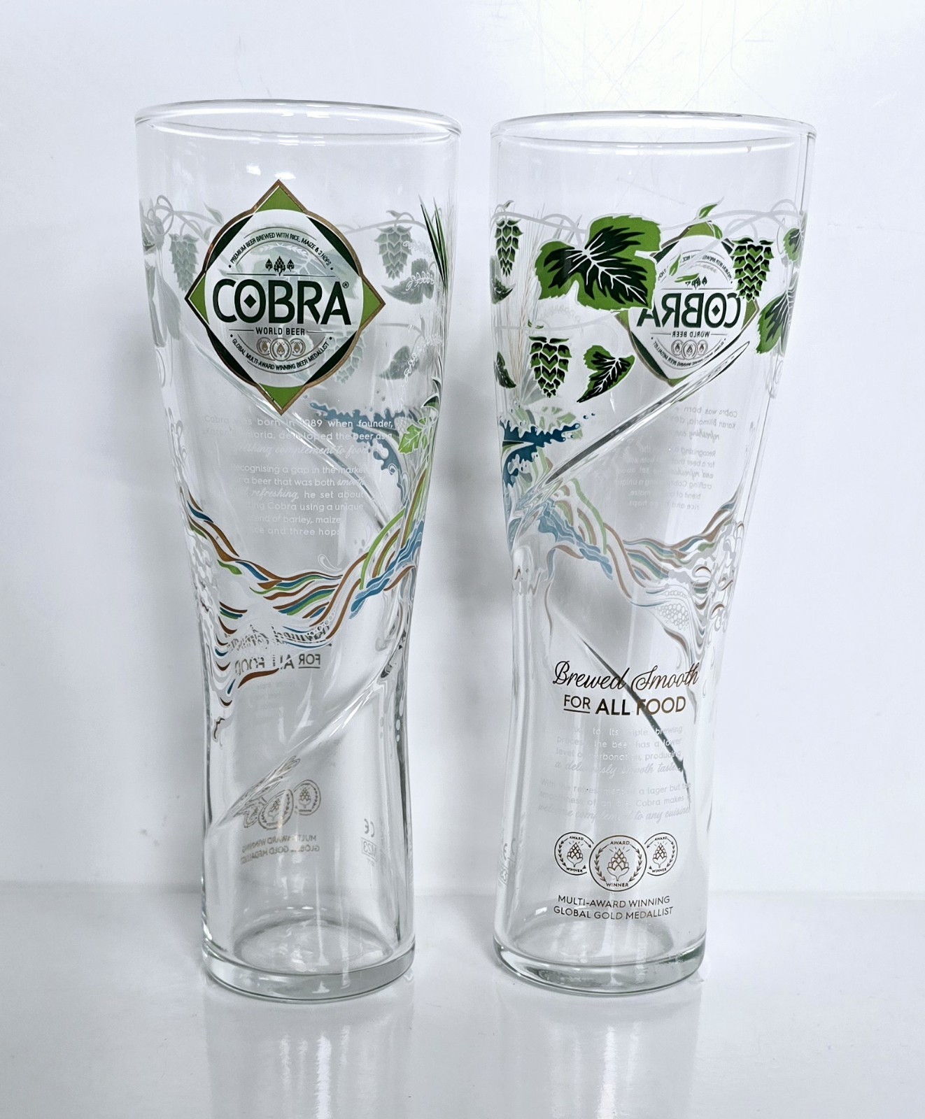 Official Cobra Beer Glasses – 1 Pint | Set of 2 | Branded Pub Glass Home Barware