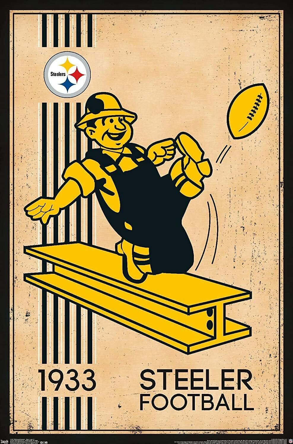 Fridge/Locker /Tool Box Magnet – Pittsburgh Steelers 1933