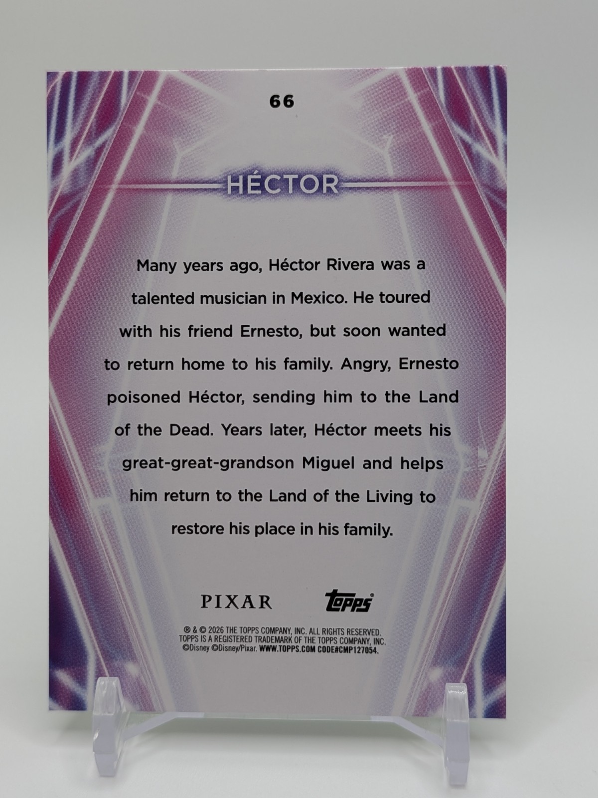 2026 Topps Disney Neon Hector #66 Green Holofoil Refractor 104/199