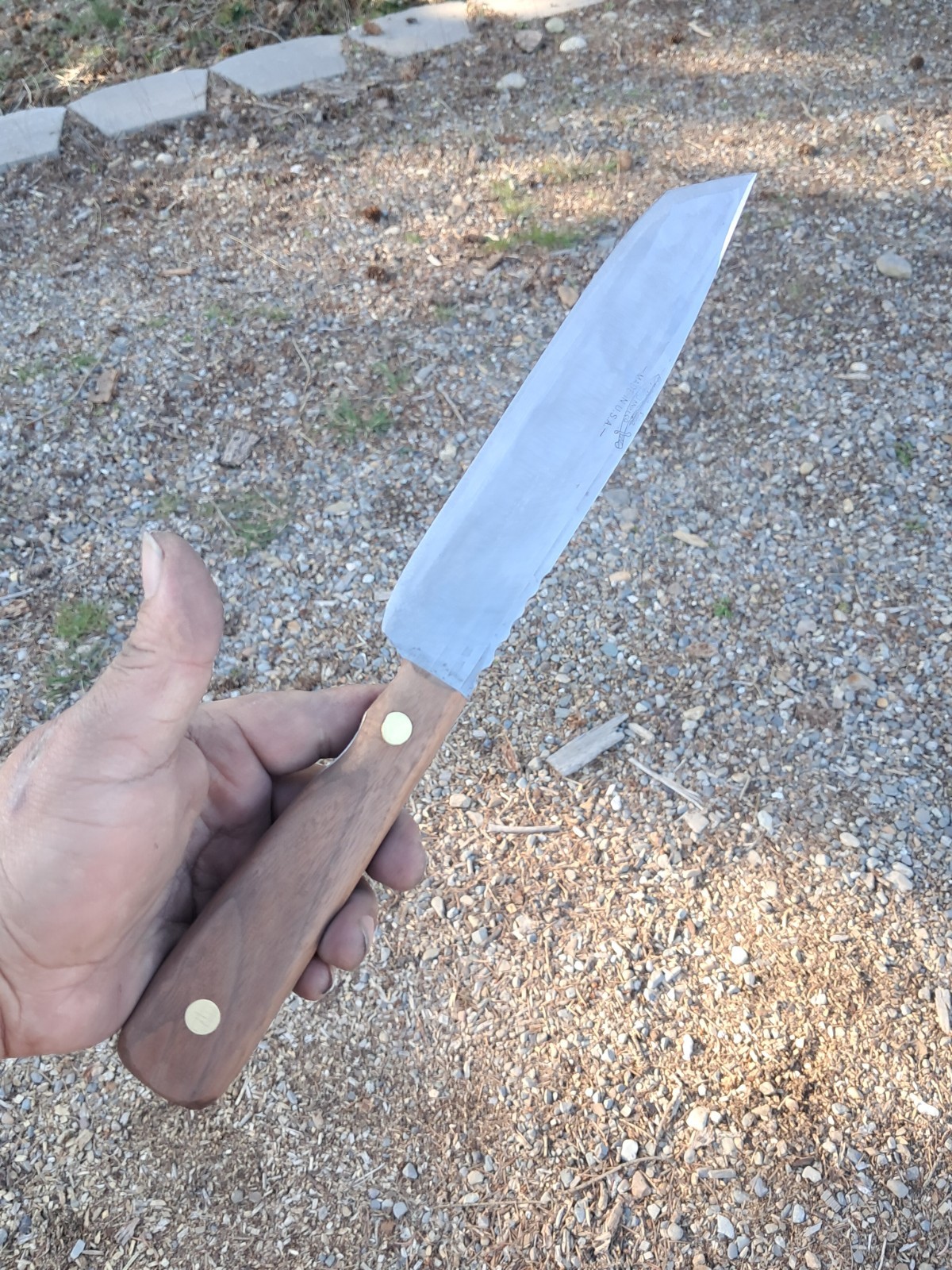 Japanese Hunting High Carbon 1095 Steel Blade Wood Handle Hickory Knife