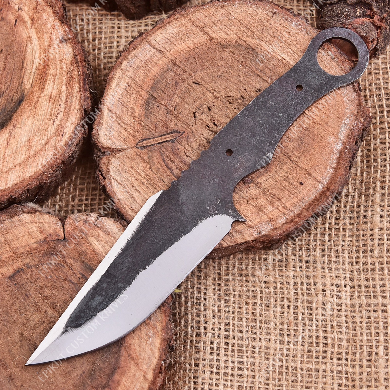 8“ 1095 High Carbon Steel Knife Blank Blade DIY Bushcraft Hunting Knife Making