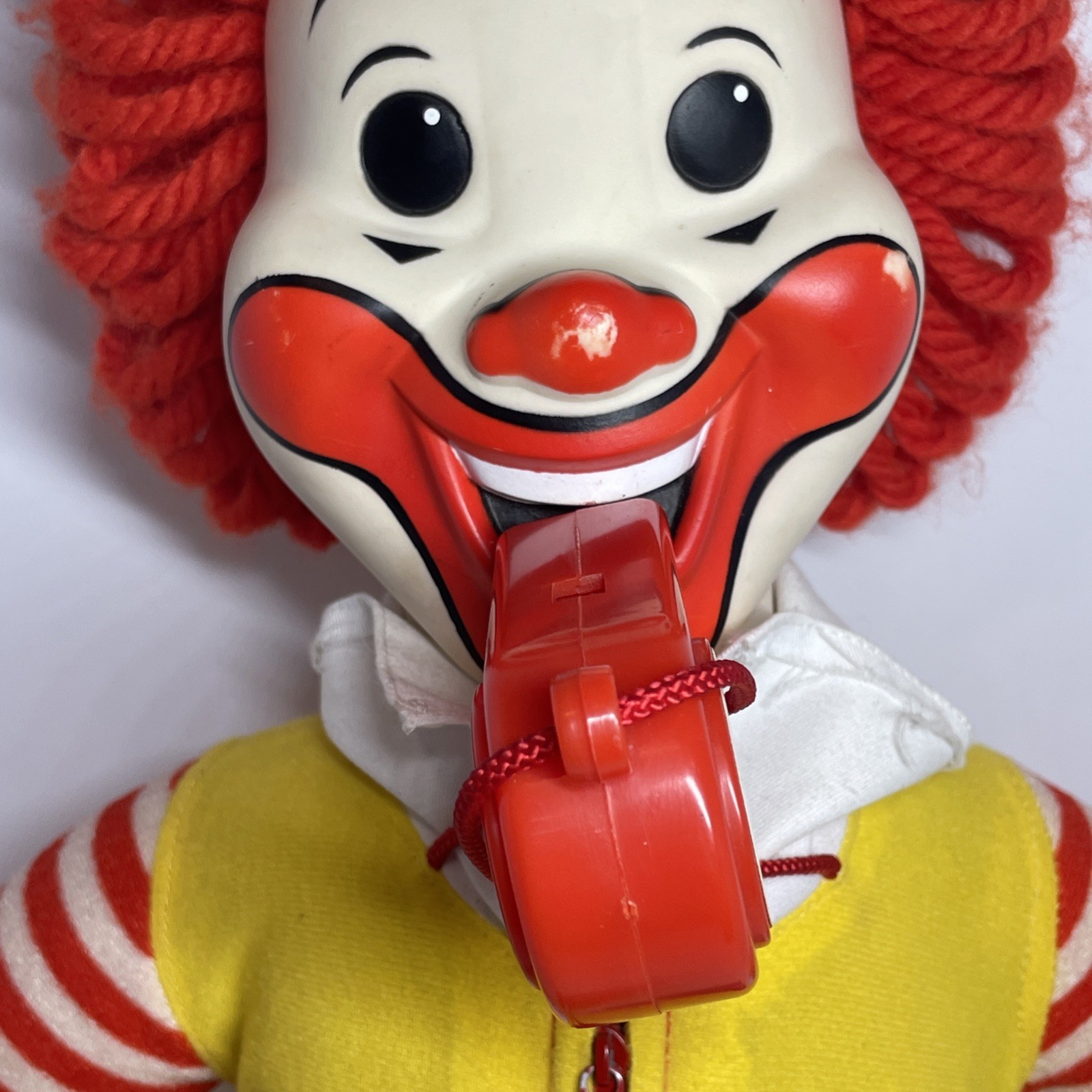1978 Ronald McDonald 21″ Cloth Doll w/ Grimace Whistle Hasbro