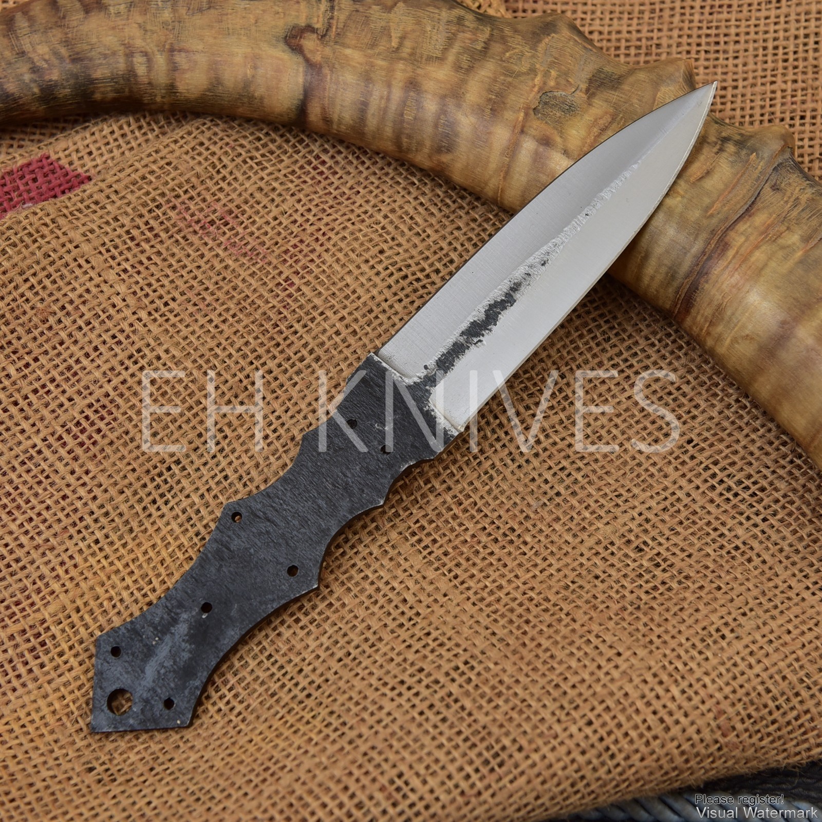 8 INCH CUSTOM FORGED 1095 CARBON STEEL HUNTING SKINNING BLANK BLADE KNIFE 224