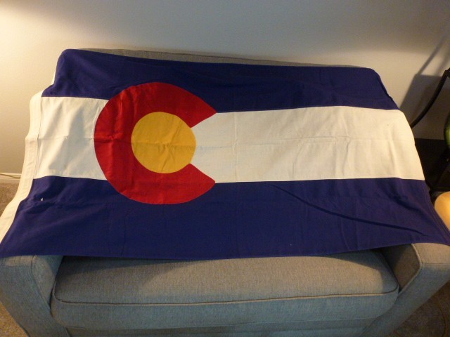 Vintage 1960s Colorado State Flag Cotton 3 x 5 Valley forge flag company inc .