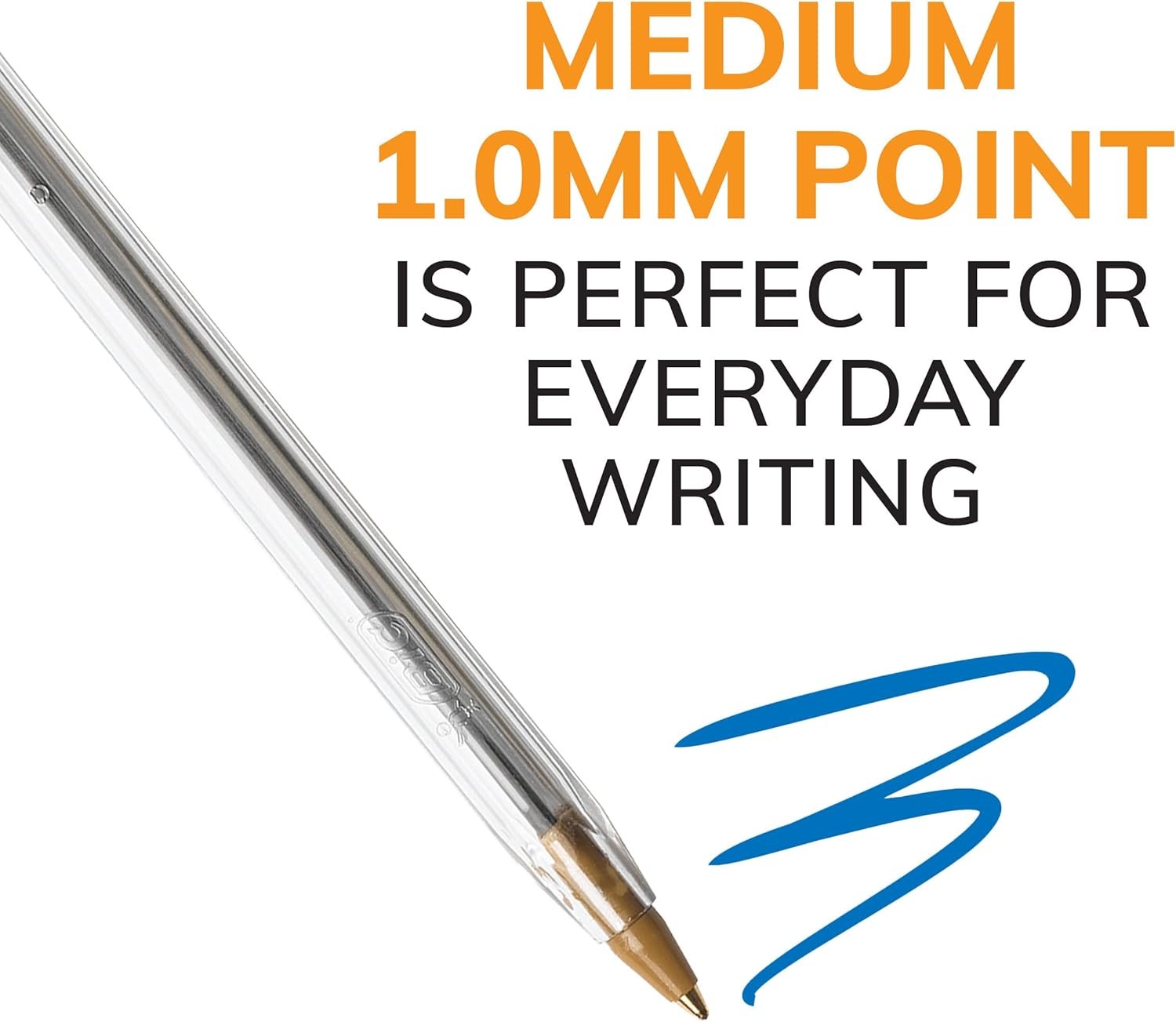 Cristal Xtra Smooth Ballpoint Pens 10 Count Medium Point 1.0mm Blue