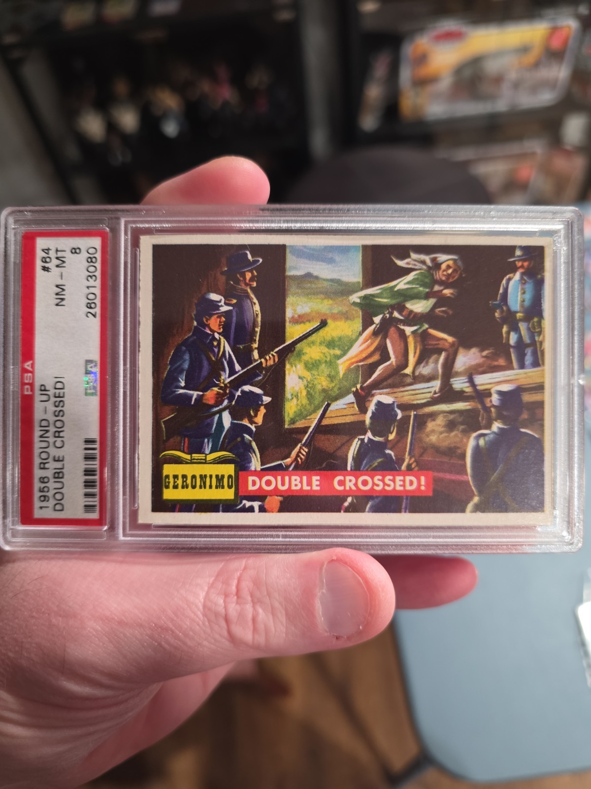 1956 Topps Round Up #64 Double Crossed PSA 8 Geronimo
