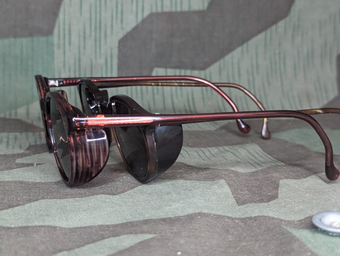 Reproduction WWII German Luftwaffe Umbral Sunglasses Vintage 1940s Red Brown