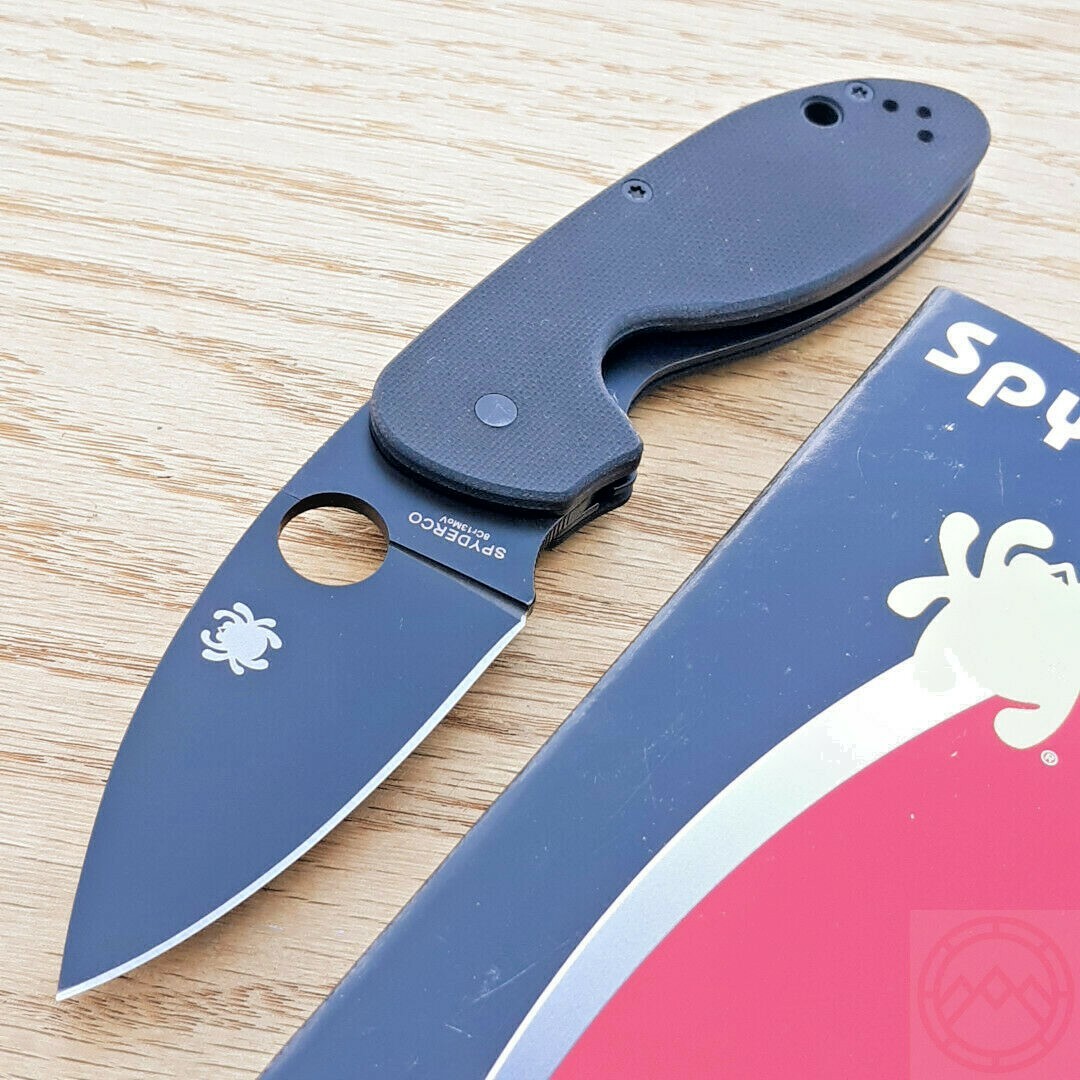 Spyderco Efficient Folding Knife 3″ 8Cr13MoV Stainless Blade Black G10 Handle