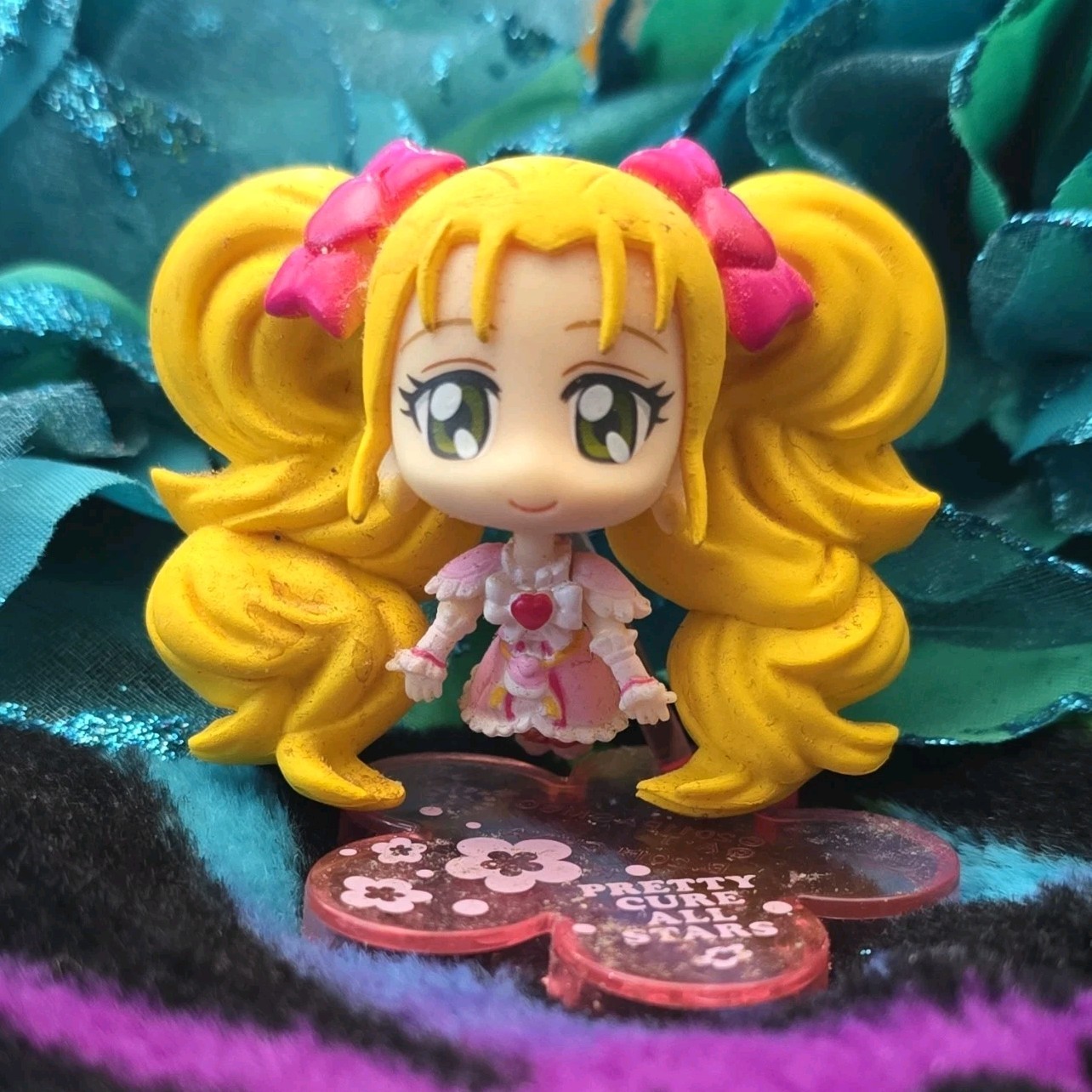 Pretty Cure Cure Lemonade Yellow Hair Pink Dress PVC Figurine Anime Fantasy