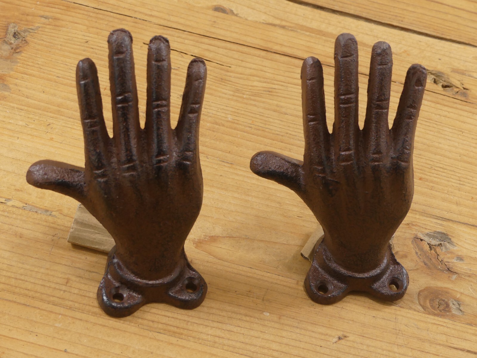 2 Cast Iron Hand Bookends Book Ends Bookshelf Paperweight Rustic Home Decor Stop