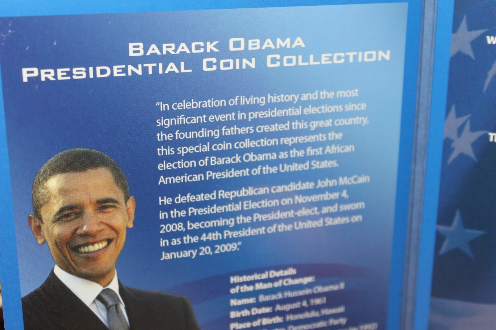 Barack Obama Commemorative Coin Set in Display Case, U.S. Politics 2009-2017