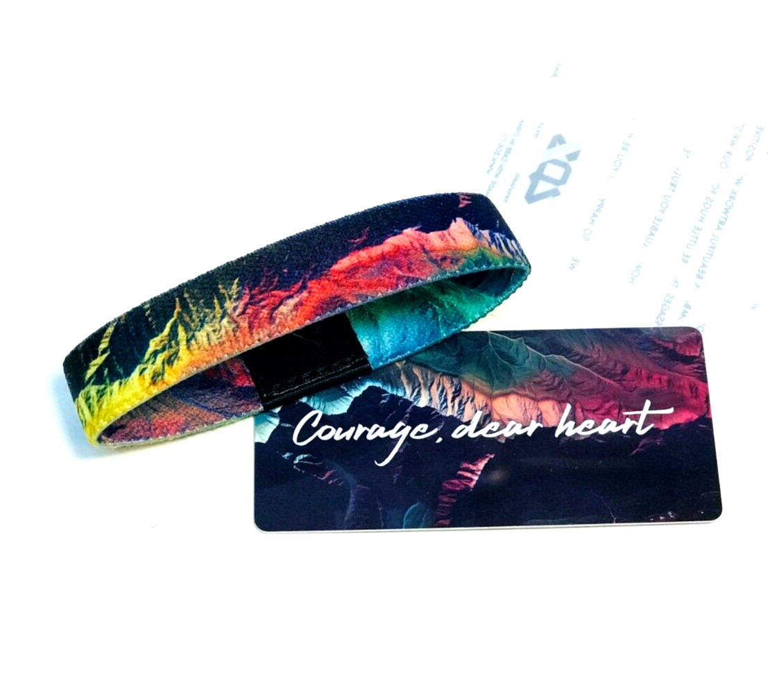 ZOX **COURAGE, DEAR HEART** Silver Large Single Wristband w/Card