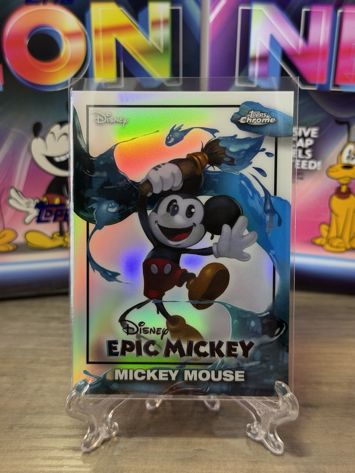 2026 Topps Disney Neon Chrome Mickey Mouse Epic Mickey #EM-1