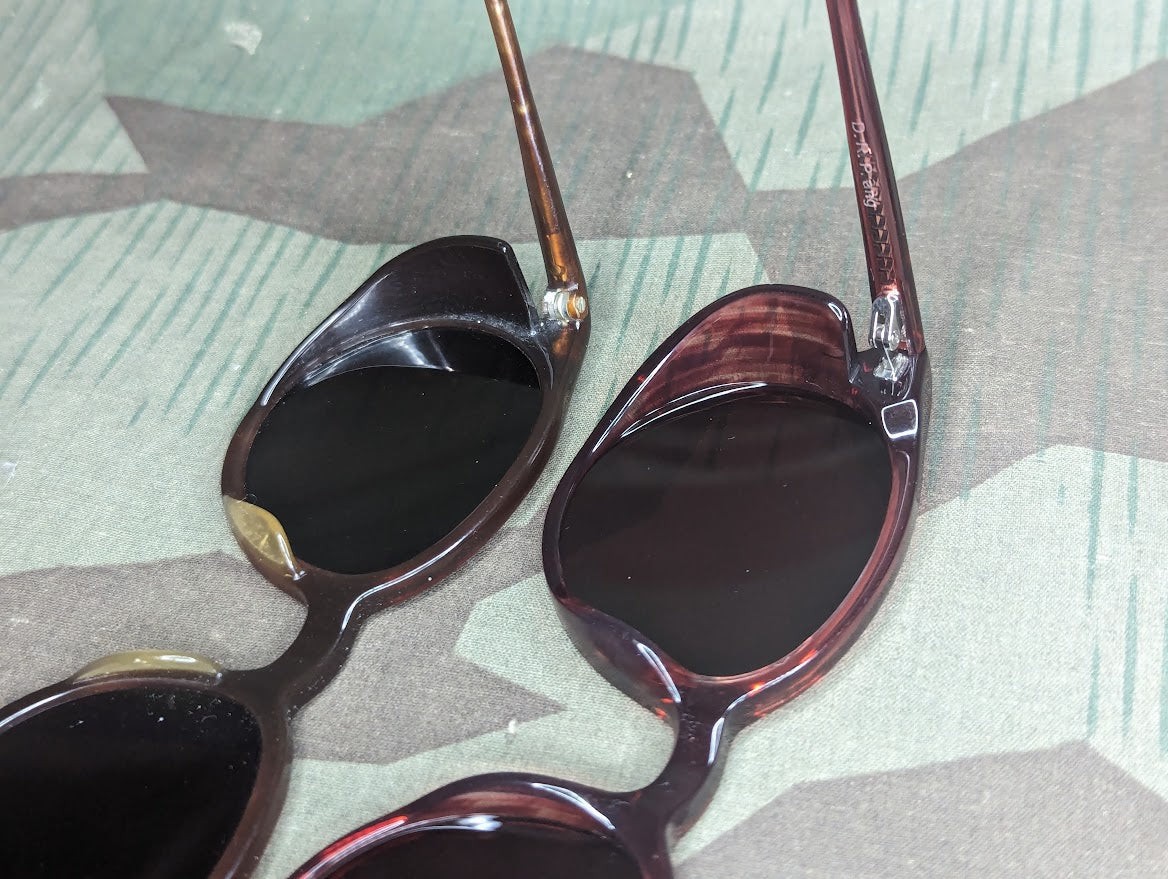 Reproduction WWII German Luftwaffe Umbral Sunglasses Vintage 1940s Red Brown