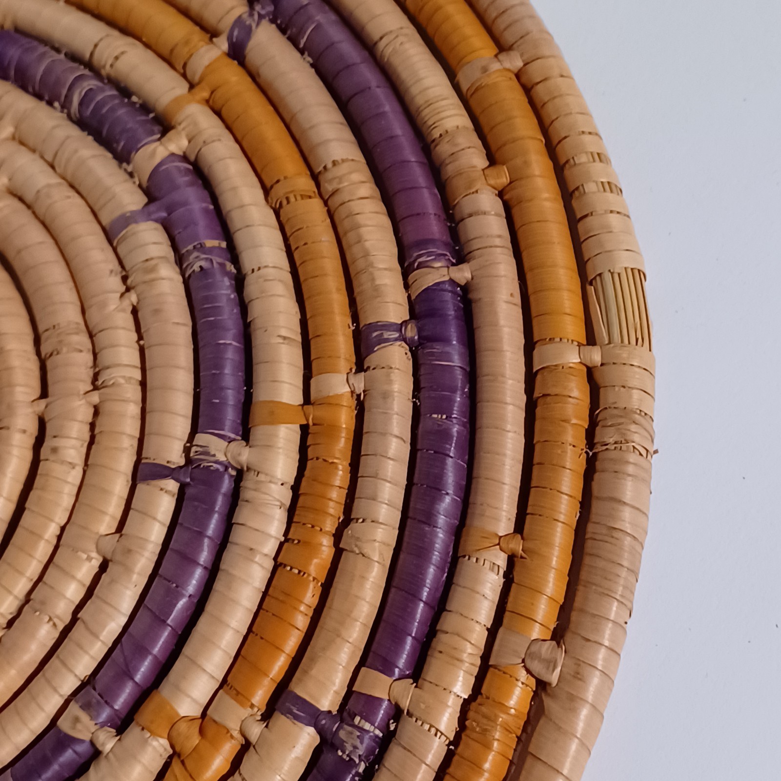Woven Raffia Rattan Hot Plate Coaster Vintage Trivets 9.5in