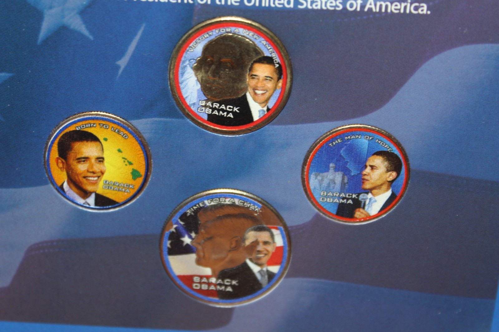 Barack Obama Commemorative Coin Set in Display Case, U.S. Politics 2009-2017