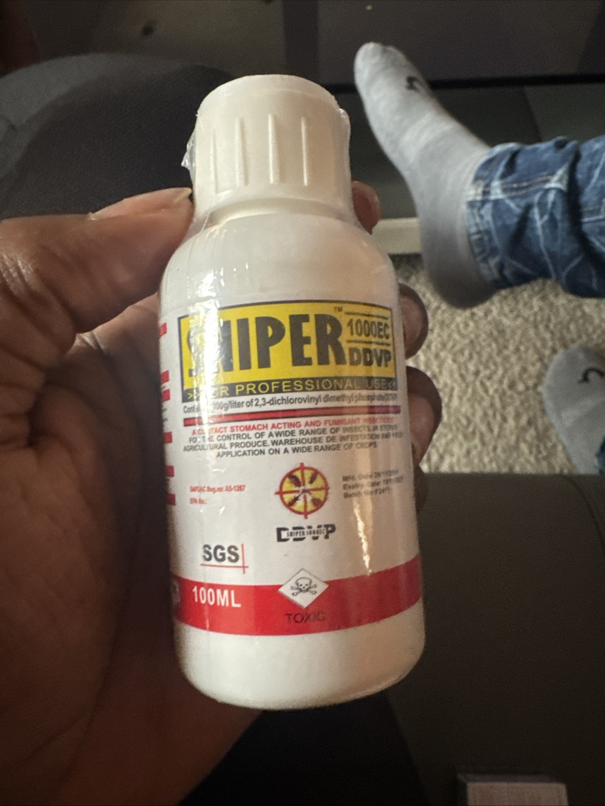 Sniper 1000EC DDVP Insecticide 100ml Plastic Bottle for Insects