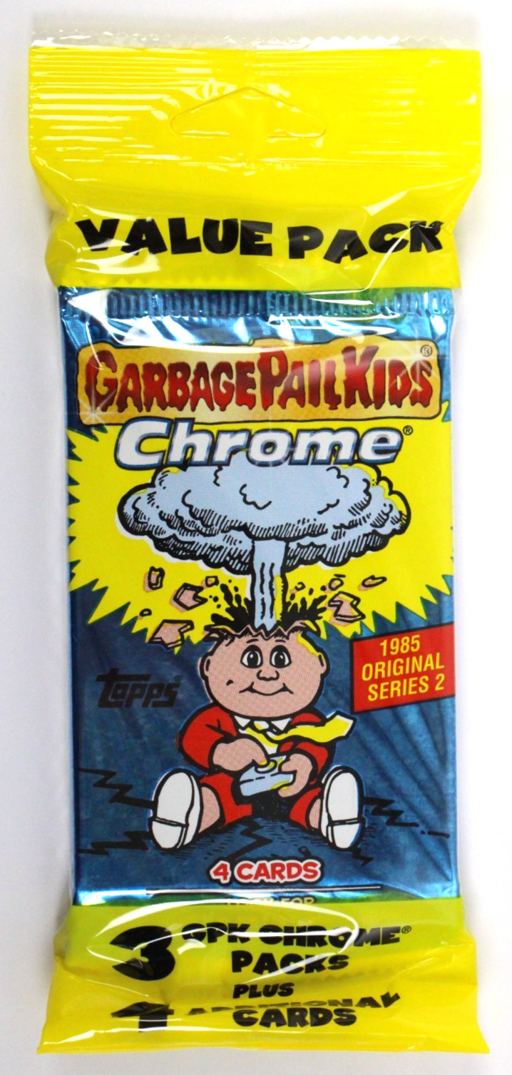 2014 Garbage Pail Kids GPK Chrome Series 2 Value Pack 3 Sealed Packs + 4 Cards