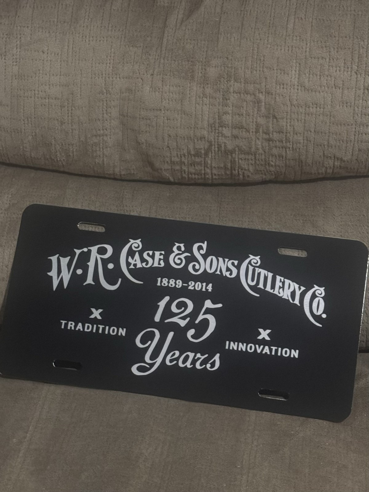 125 Year Anniversary Case License Plate Aluminum laser etched truck Man Cave art