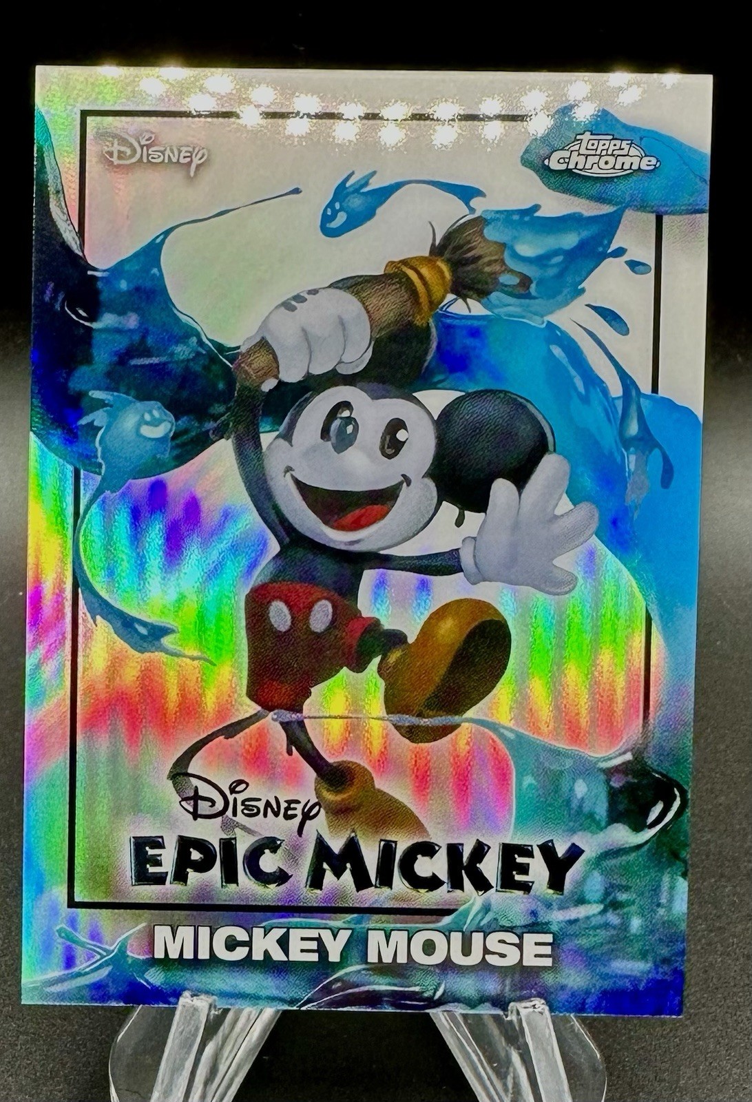 2026 Topps Disney Neon Mickey Mouse Epic Mickey Chrome #EM-1