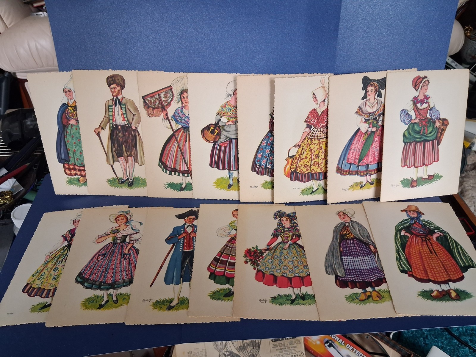 15 Vintage Polish Postcards Pictures of Traditional Dress Wear and Costumes Etc