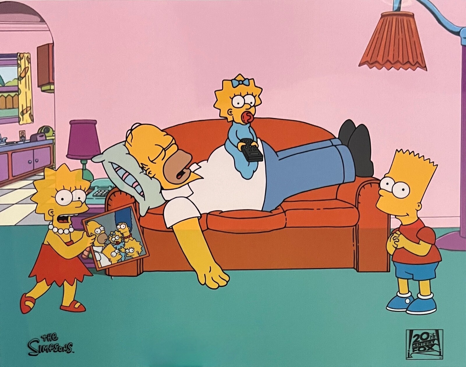 THE SIMPSONS The King of Naps Sericel Animation Art Cel 20th Century Fox 11″x14″