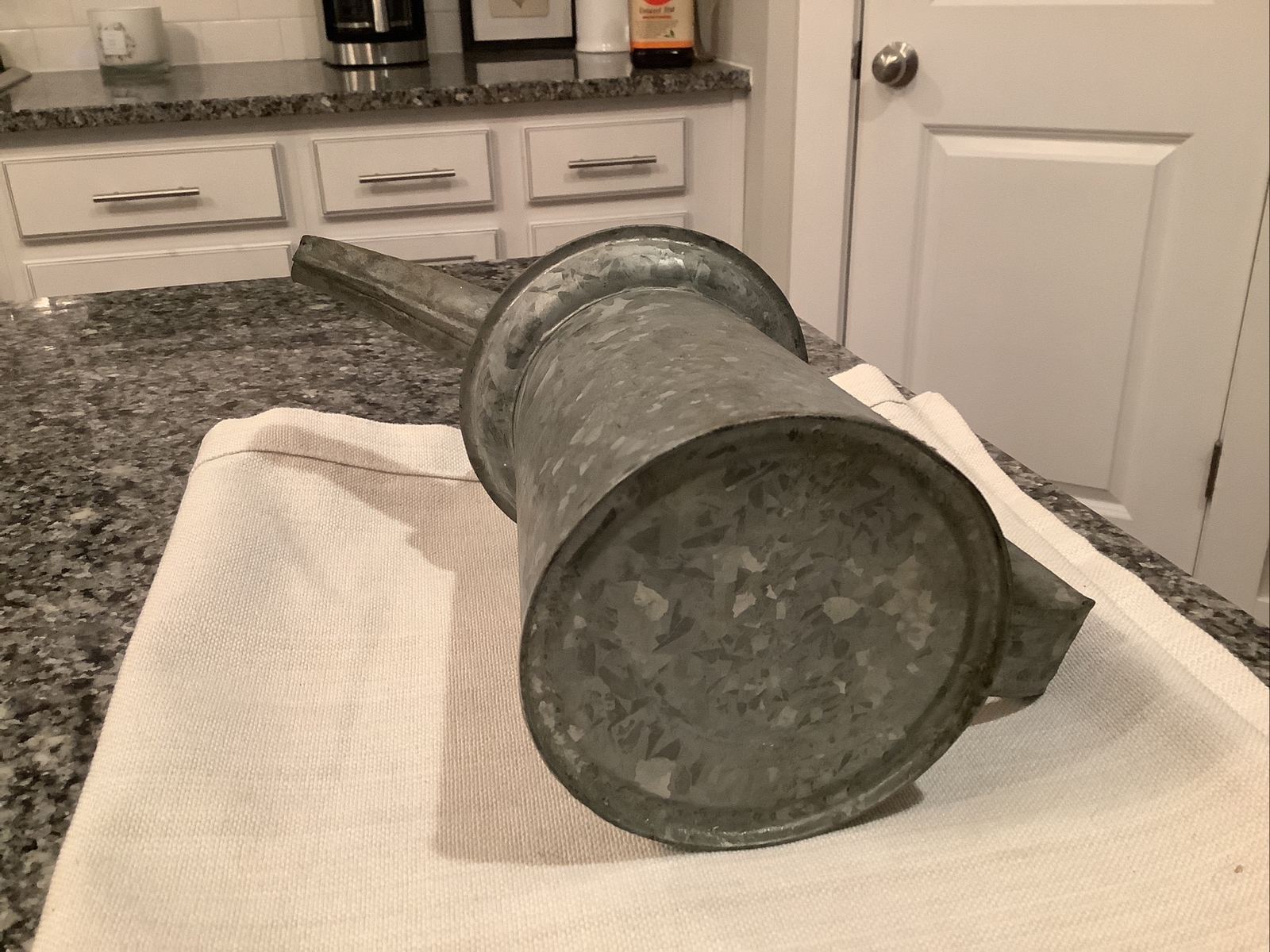 VTG Gas Station Oil Filler Can 1 QT Galvanized 8”
