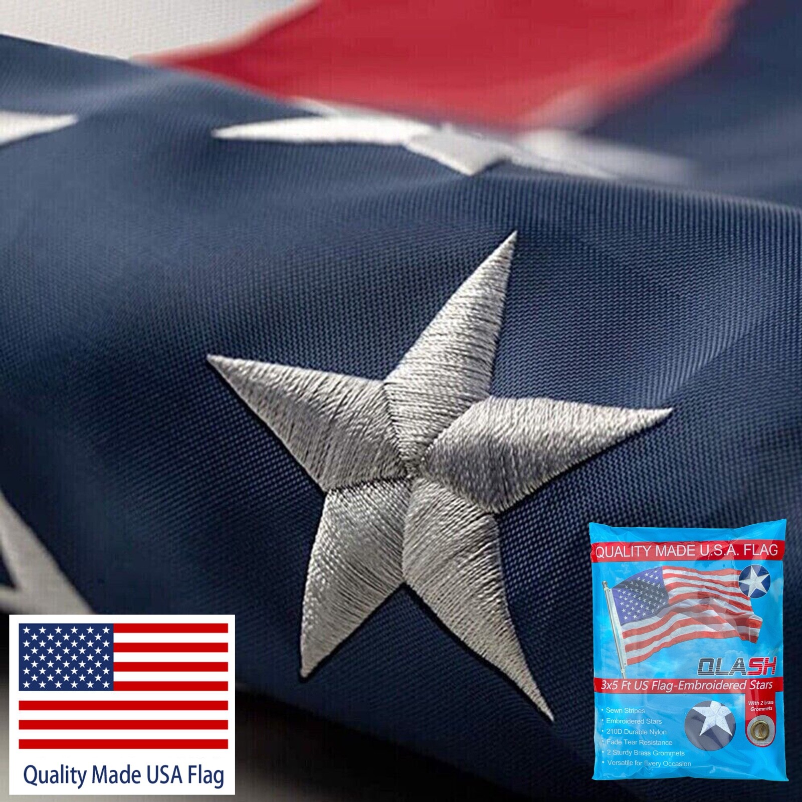 US American Flag 3×5 Quality Made USA Flag Embroidered United States Flag