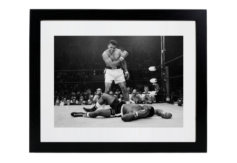 MUHAMMAD ALI KNOCKS OUT Sonny Liston Matted & Framed Boxing KO Picture Photo