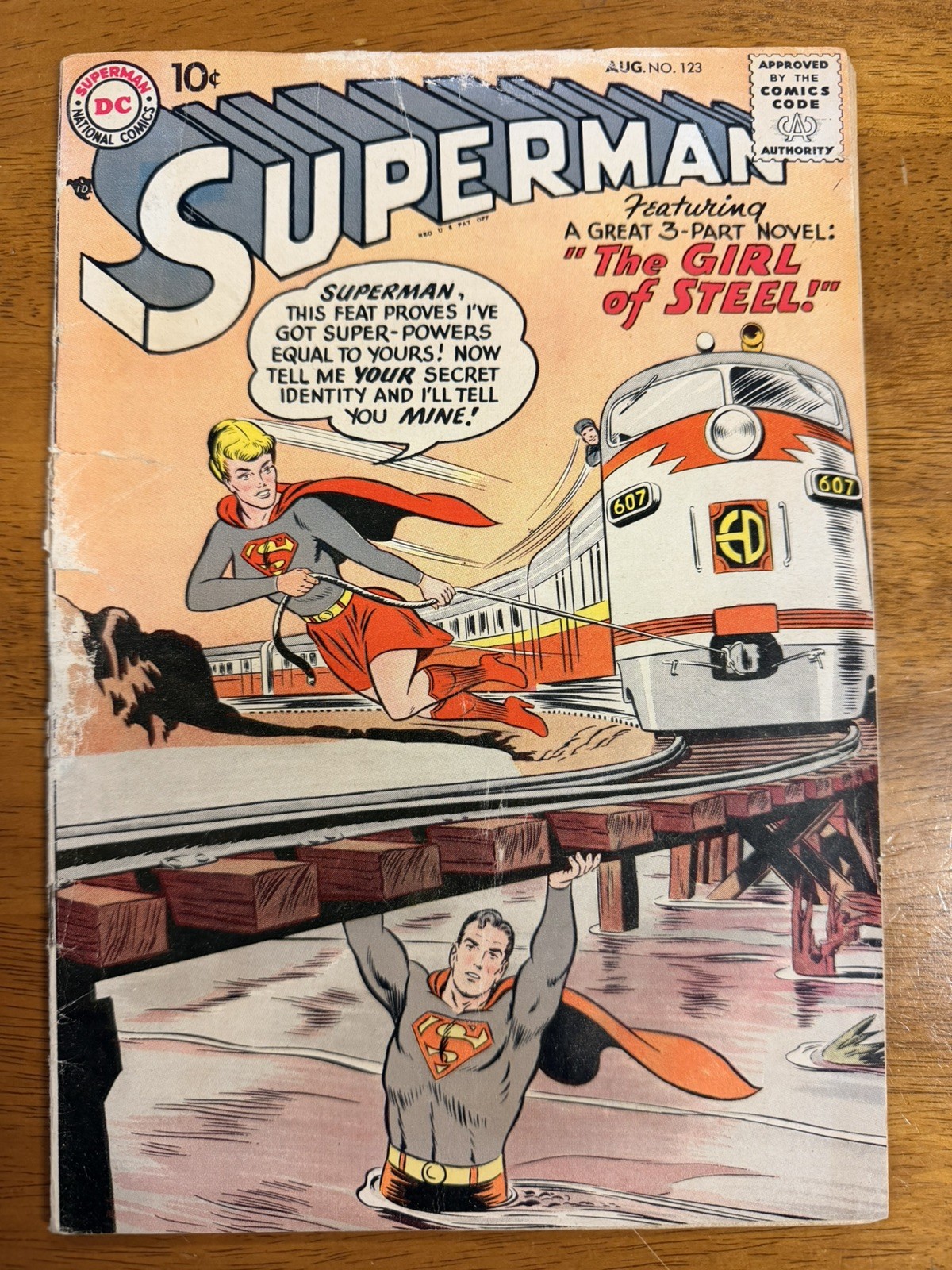 Superman #123 1958 First Prototype Supergirl appearance Girl of Steel Silver Age