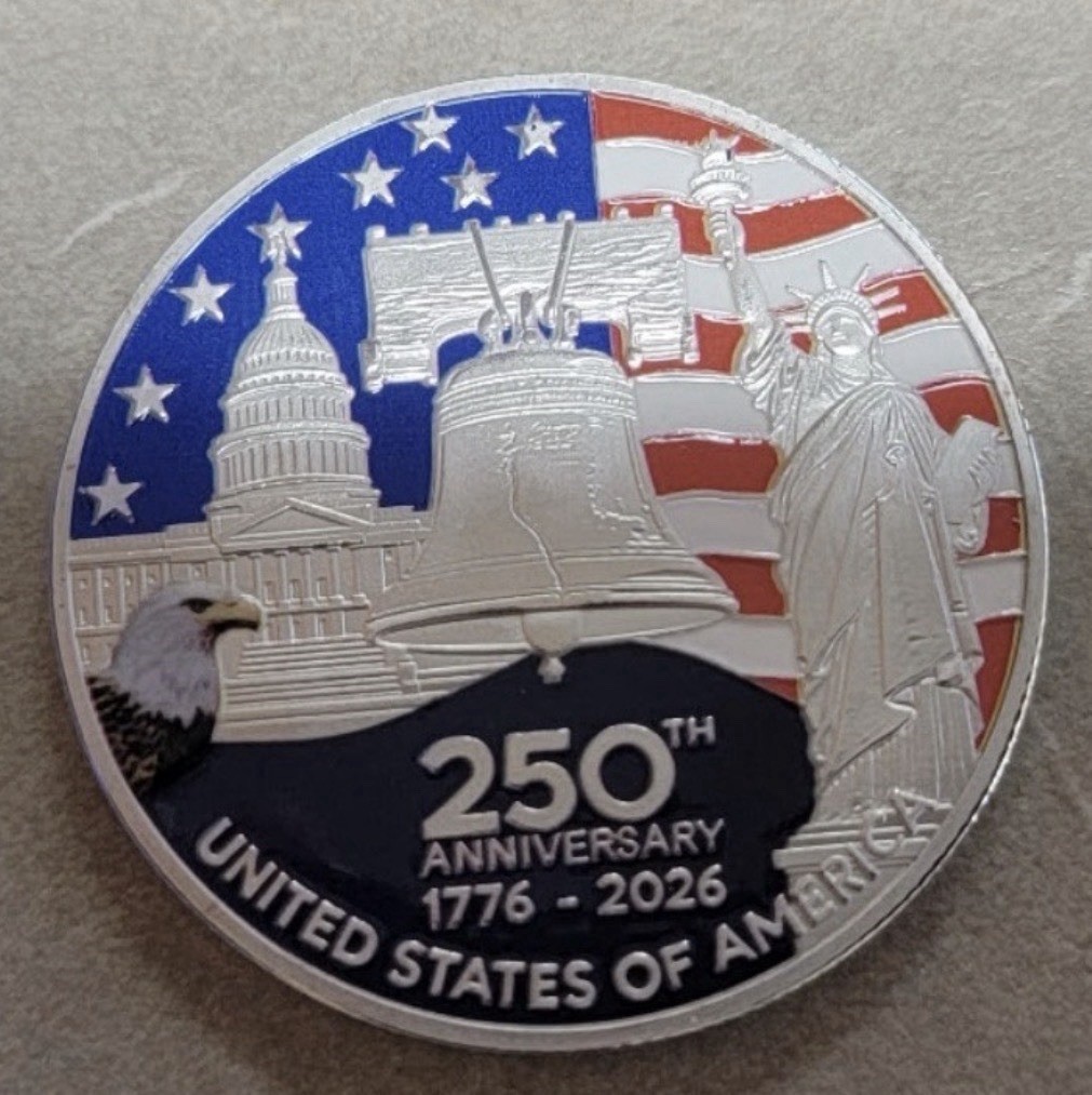 250th Anniversary „1776-2026“ Commemorative Coin U.S.A Silver Tone *SHIPS FREE*