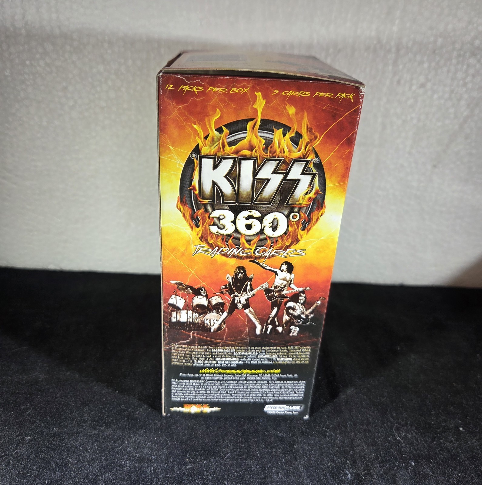 2009 KISS 360 Trading Cards – Lot of 12 Sealed Packs in Open Blaster Box