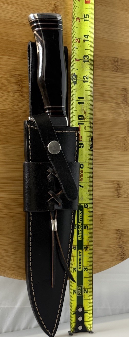 Impact Custom Hunting/boning Knife w/ Buffalo Horn Handle. Sheath & Warranty