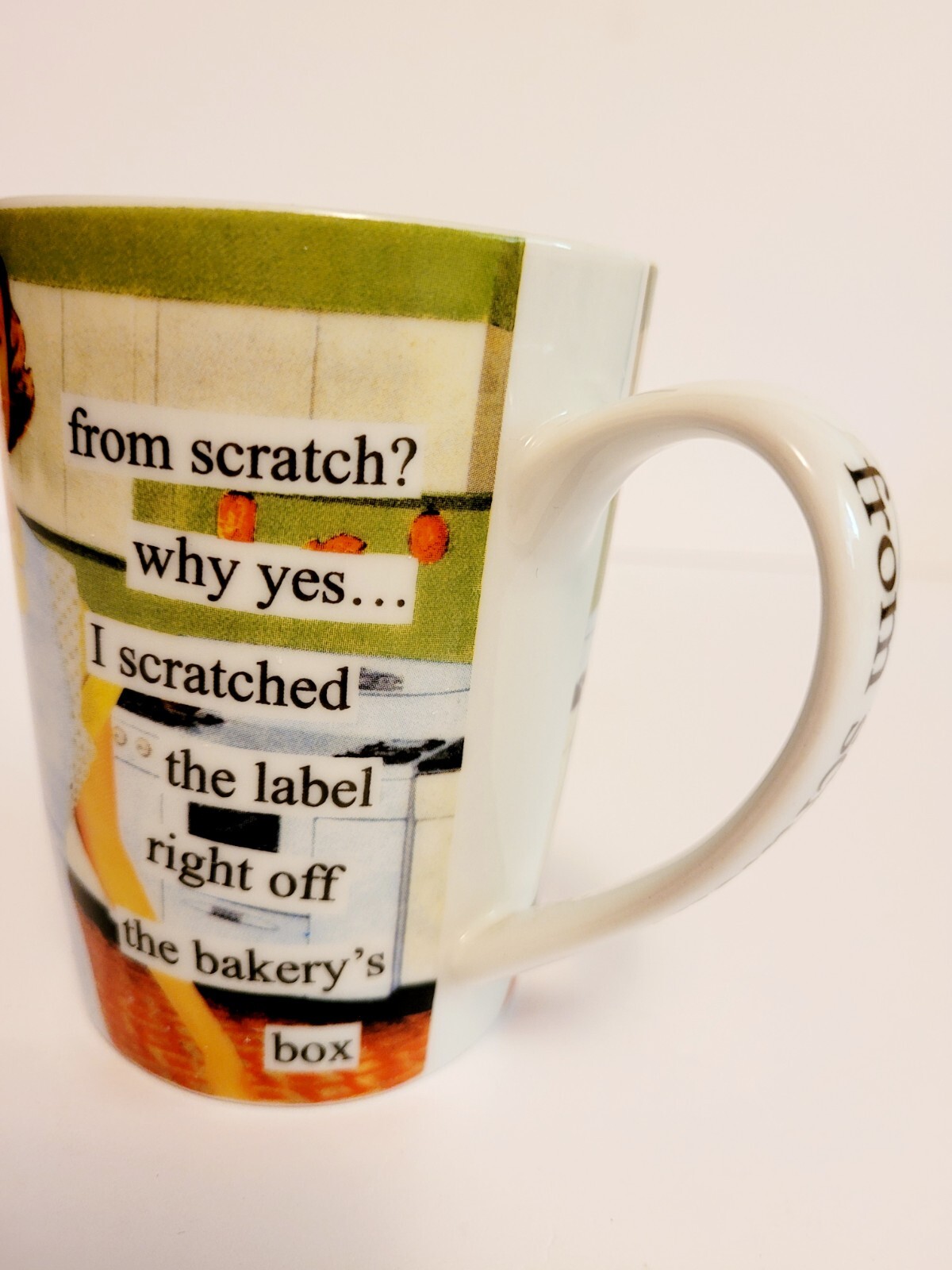 Anne Taintor Retro Coffee Mug Humor ppd „From Scratch? Why Yes“ Porcelain 10 oz.