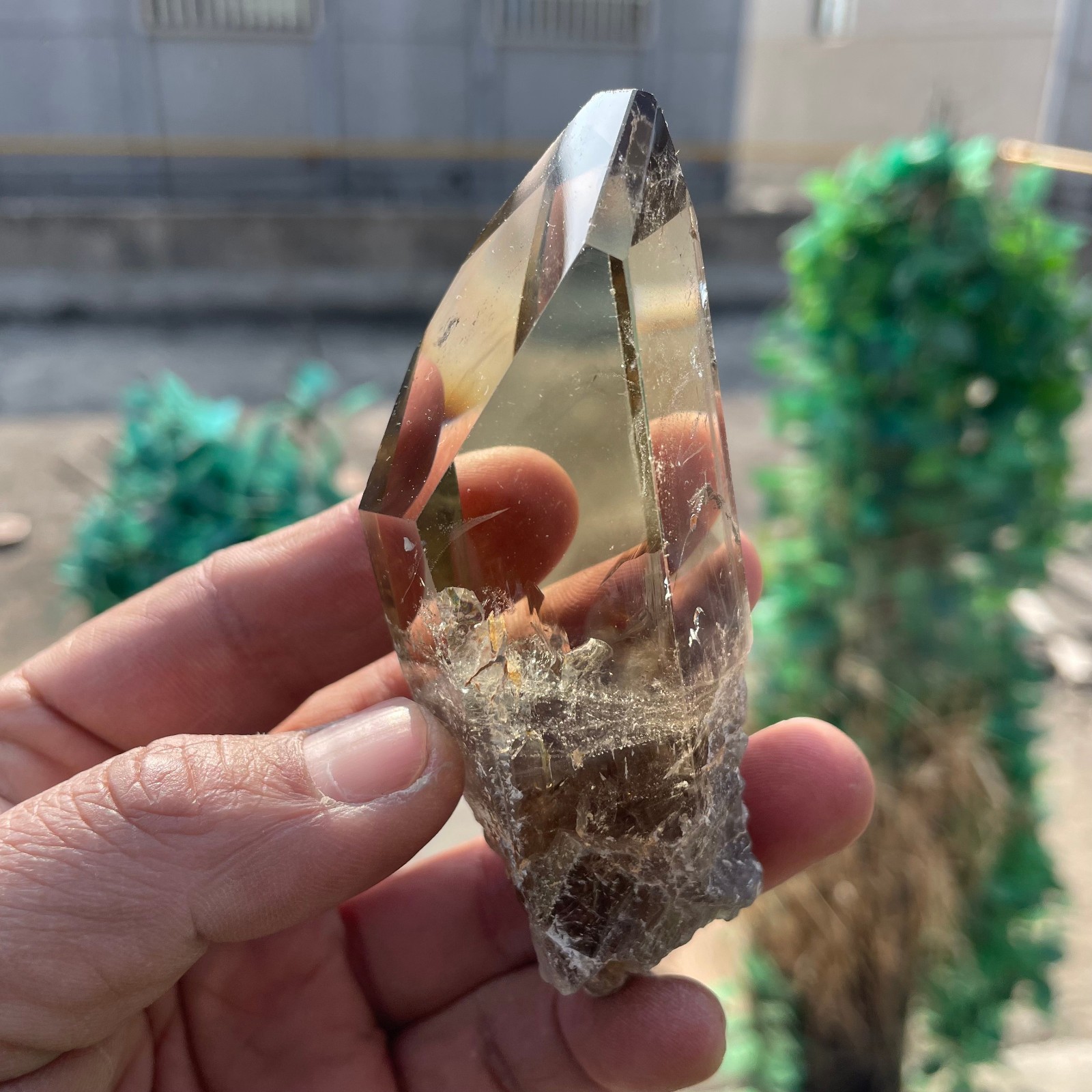 0.33LB Natural Smoky Citrine Quartz tower crystal Obelisk energy Healing D2048
