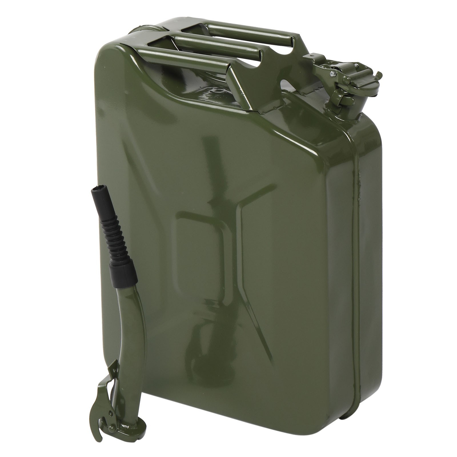 20L Portable Fuel Storage Can, Army Green Petrol Diesel Container with Spout