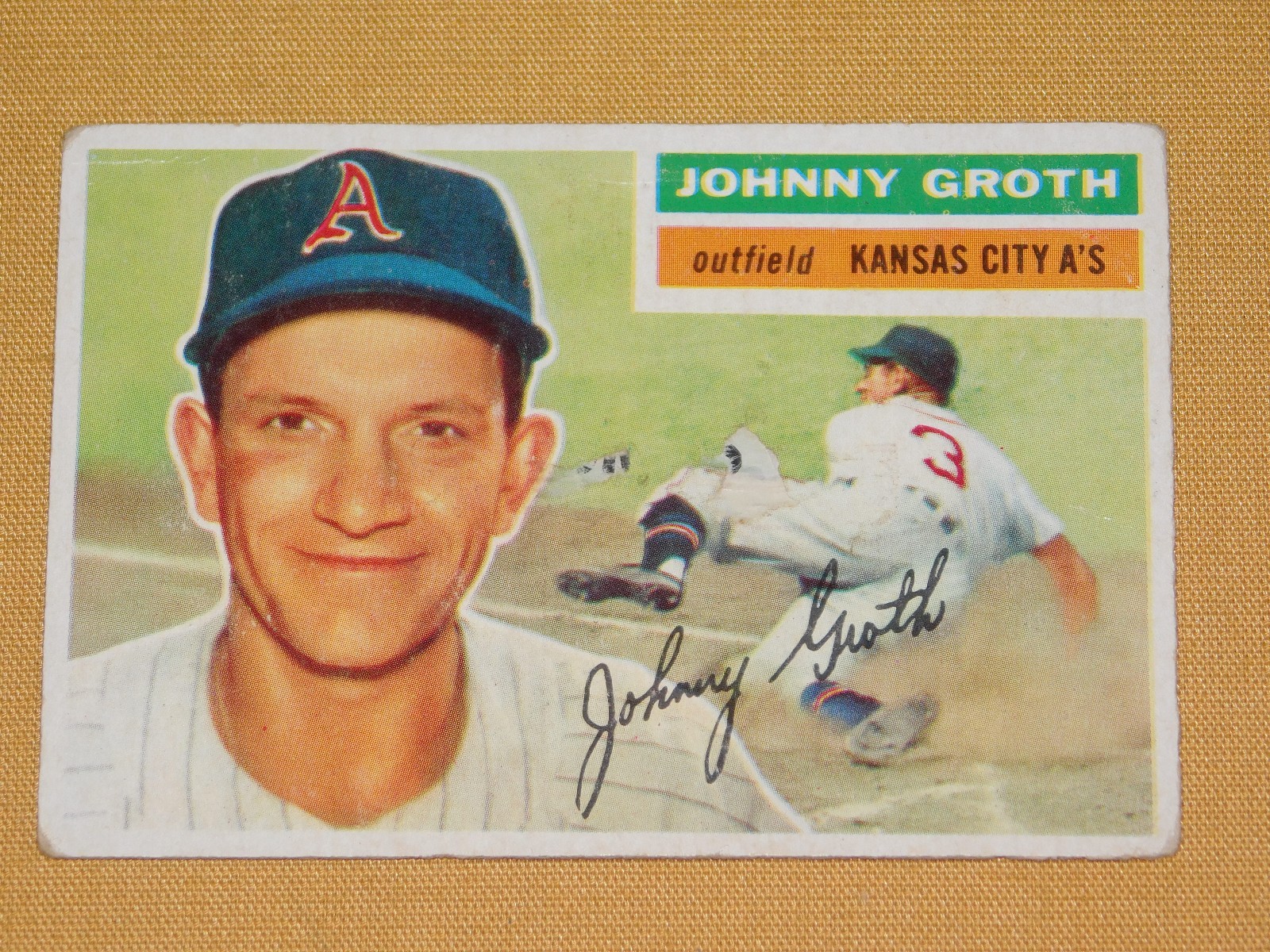 VINTAGE OLD 1950S BASEBALL 1956 TOPPS CARD JOHNNY GROTH KANSAS CITY A’S